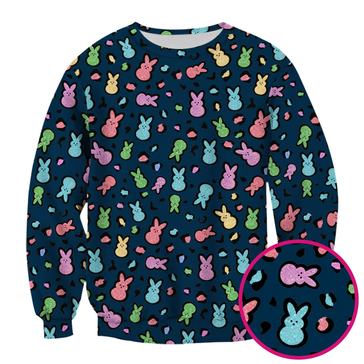 Pastel Bunny Nurse Scrub Top