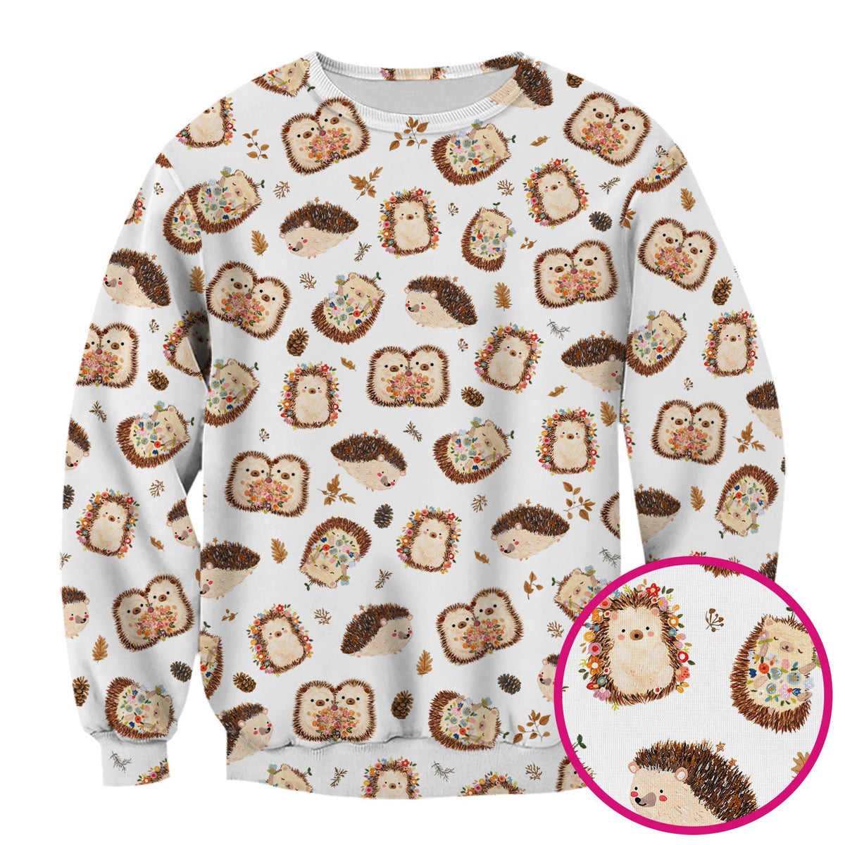 Hedgehog Floral Nurse Scrub Top