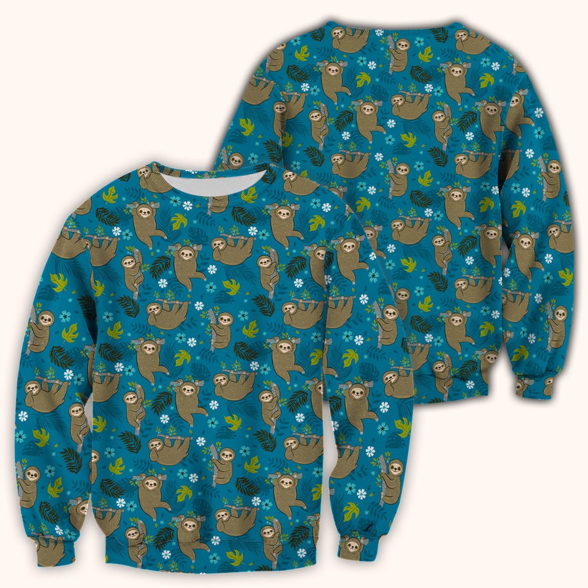 Jungle Tropical Sloth Nurse Scrub Top