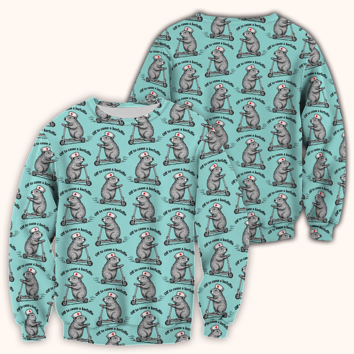 Mouse Scooter Nurse Scrub Top