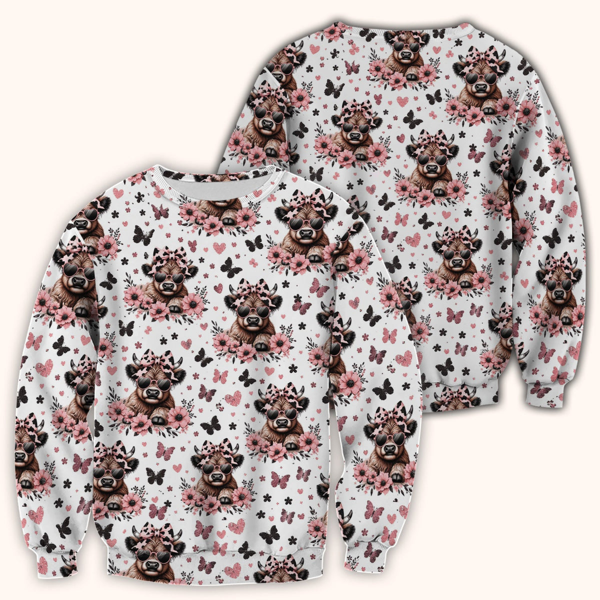 Cow Heart Sunglasses Nurse Scrub Top