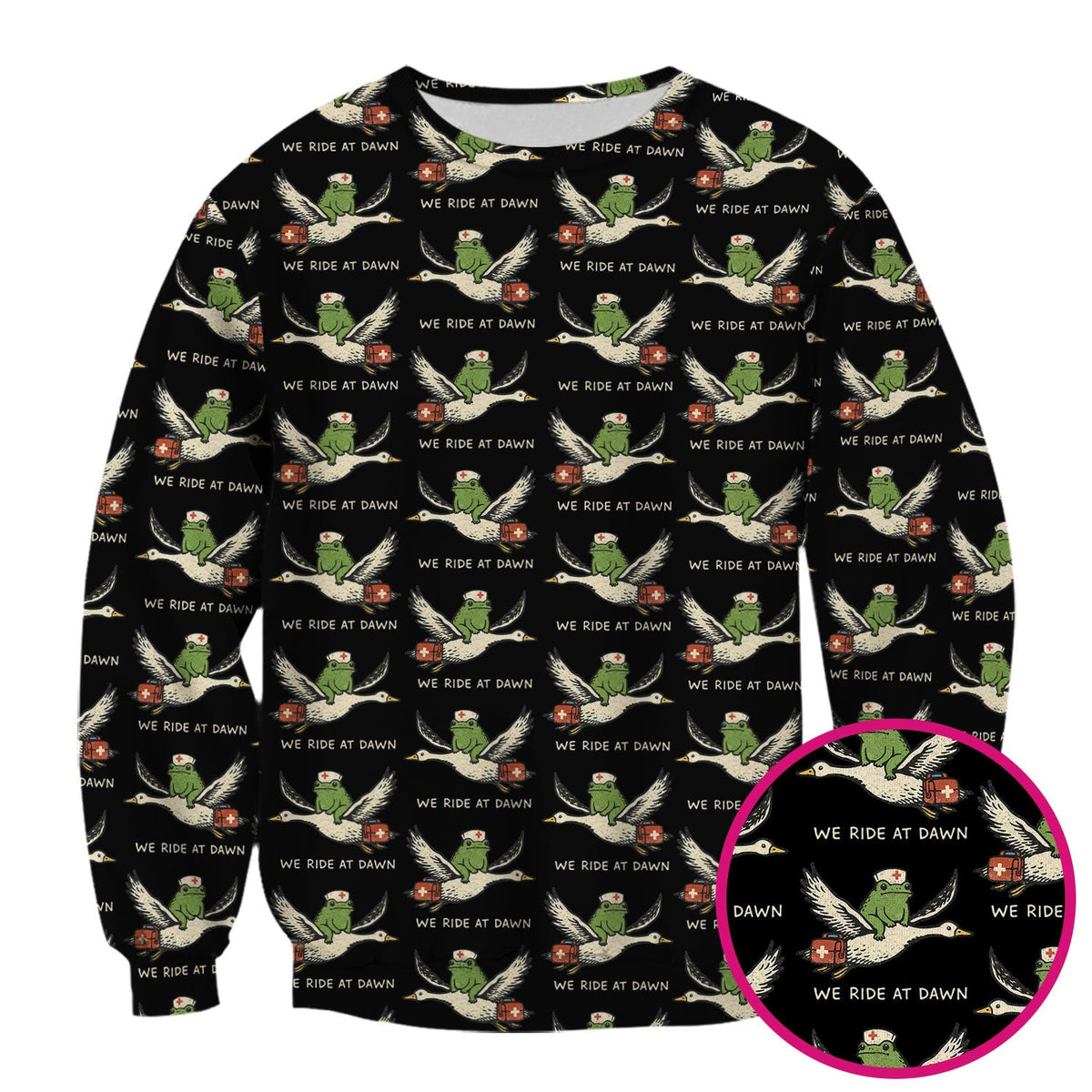 Frog Riding Goose Nurse Scrub Top