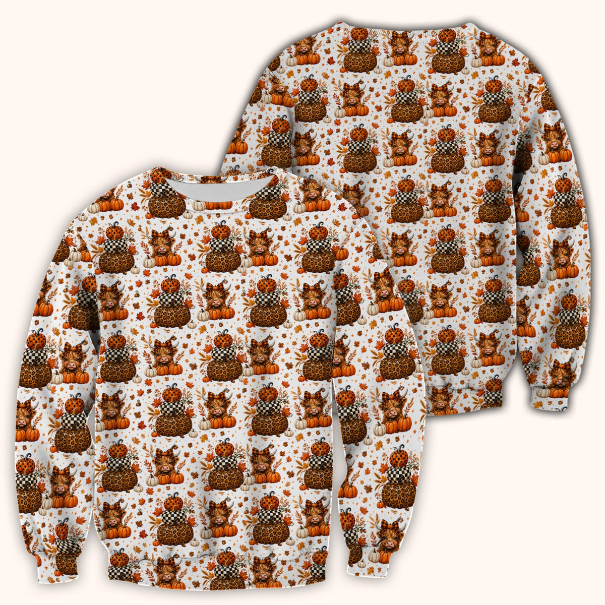 Fall Highland Cow Nurse Scrub Top