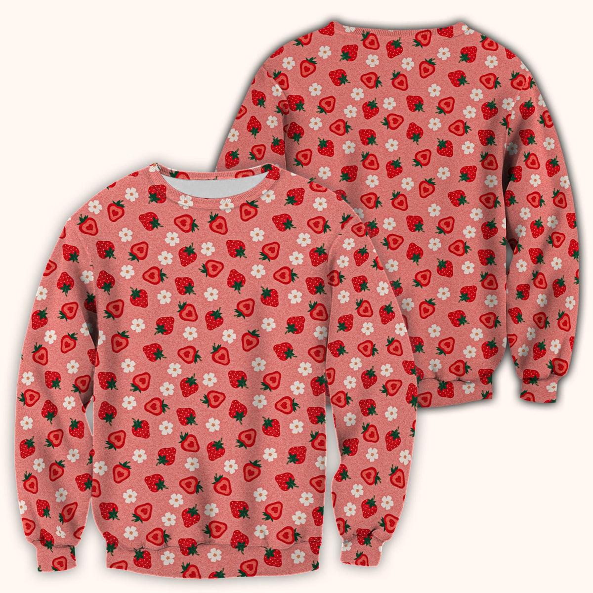 Sweet Strawberry Blossom Nurse Scrub Top