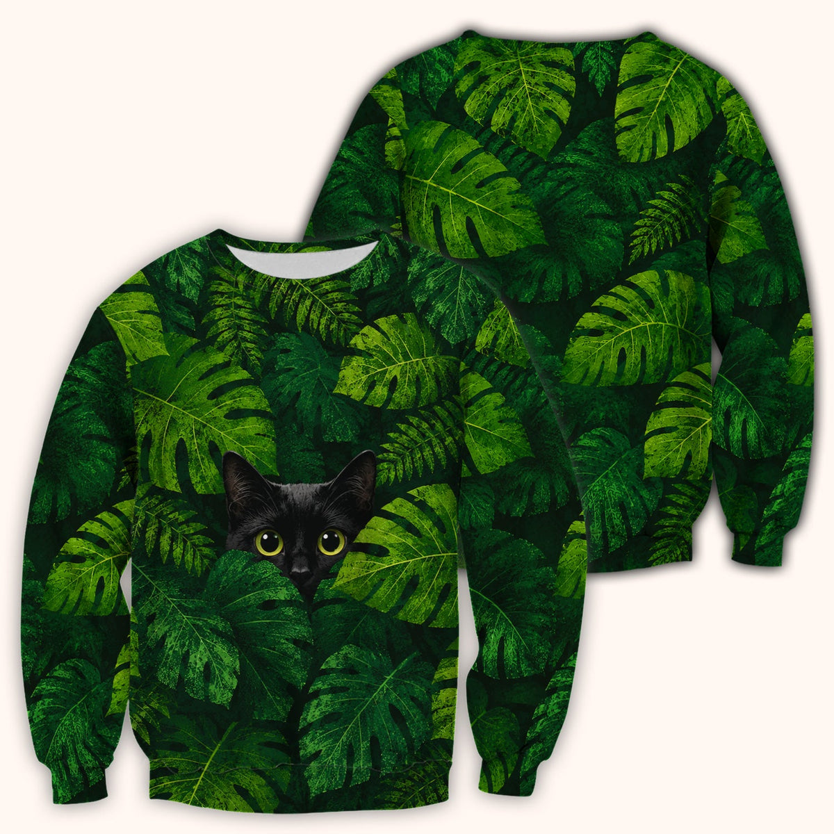 Hidden Black Cat Nurse Scrub Top