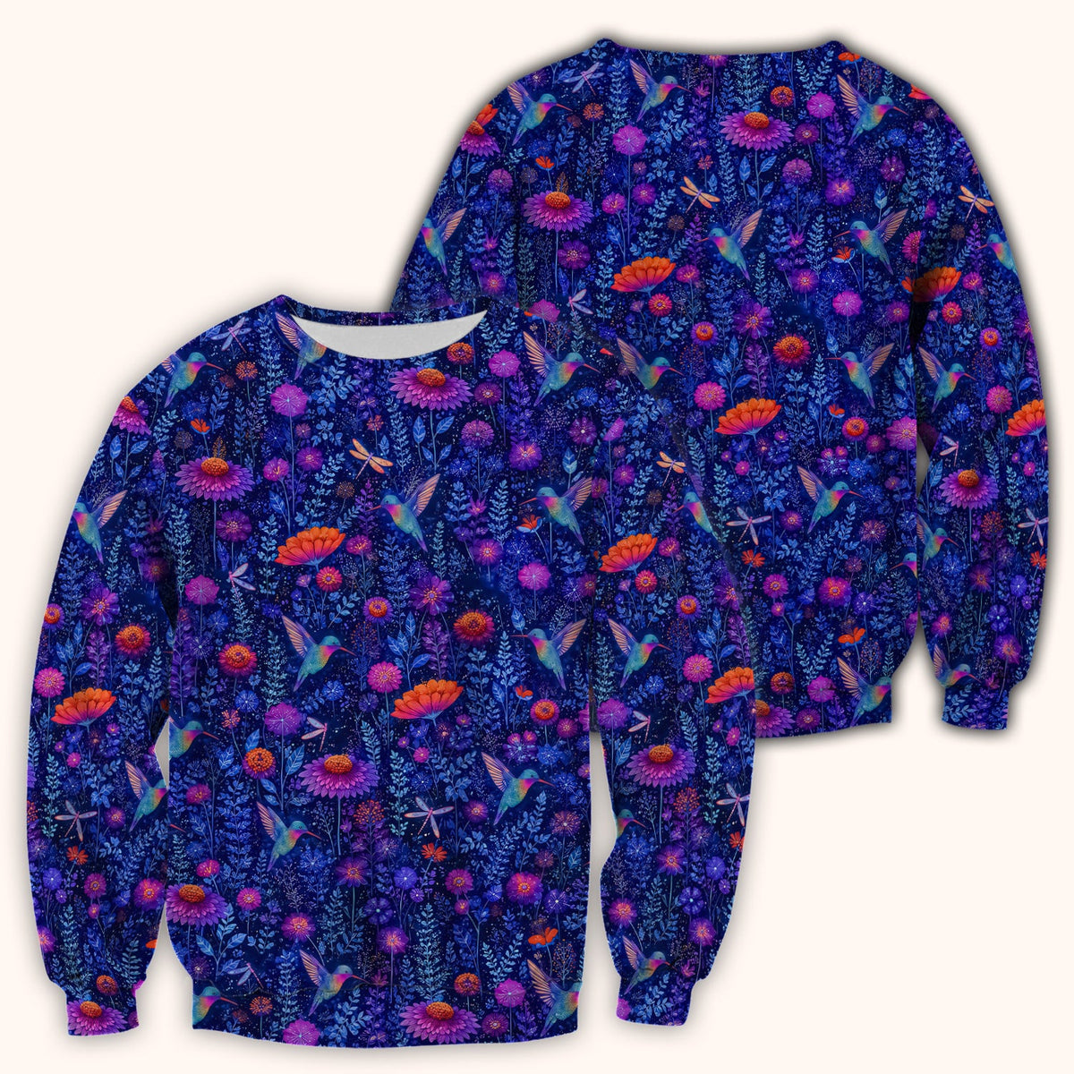Enchanted Hummingbird Wildflower Garden Nurse Scrub Top