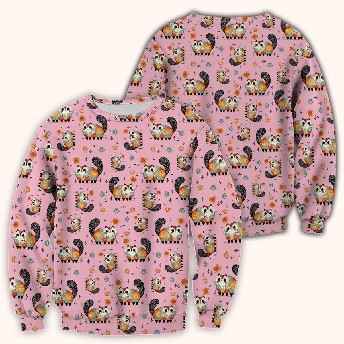 Cat Illustration Nurse Scrub Top