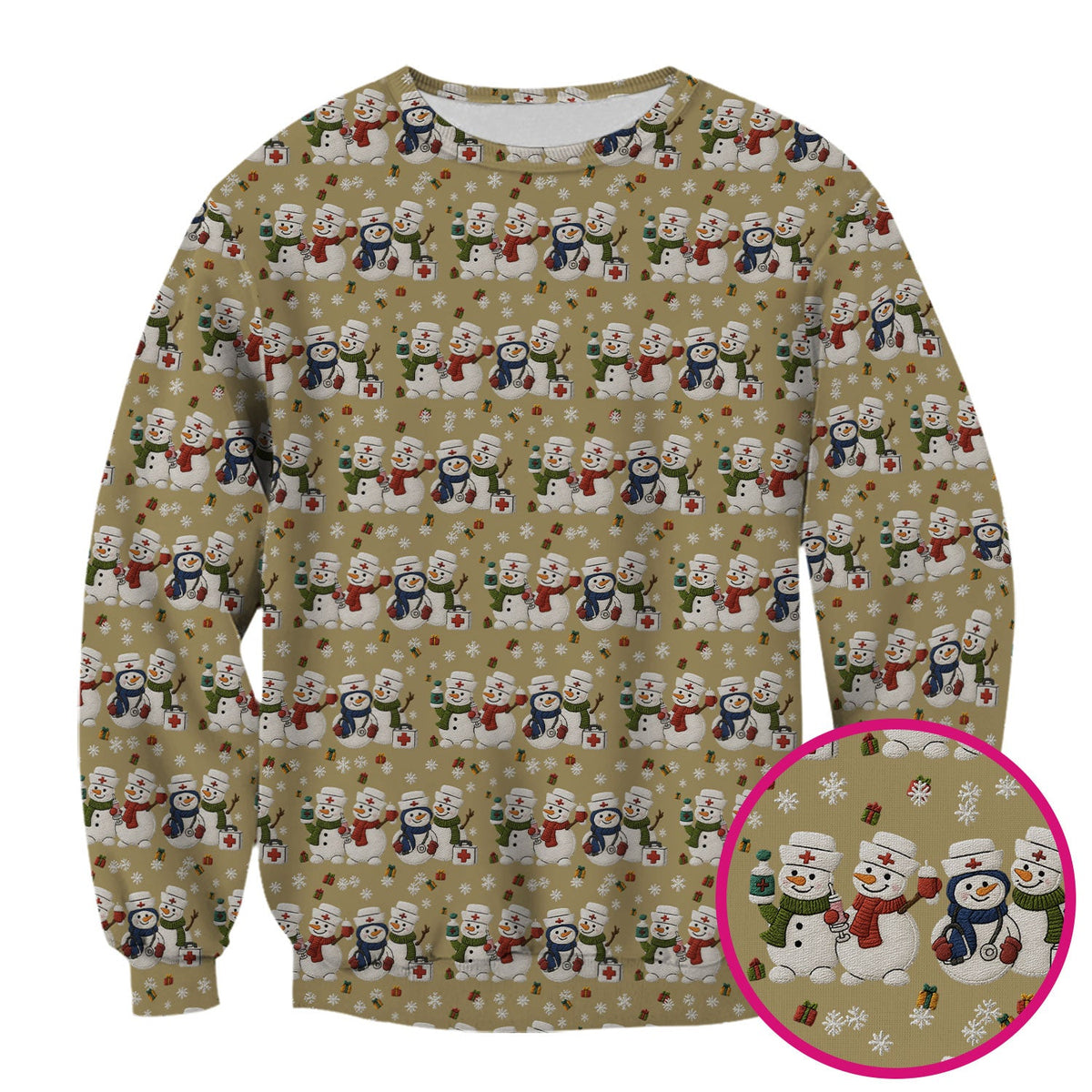 Snowman Nurse Scrub Top - Christmas Gift