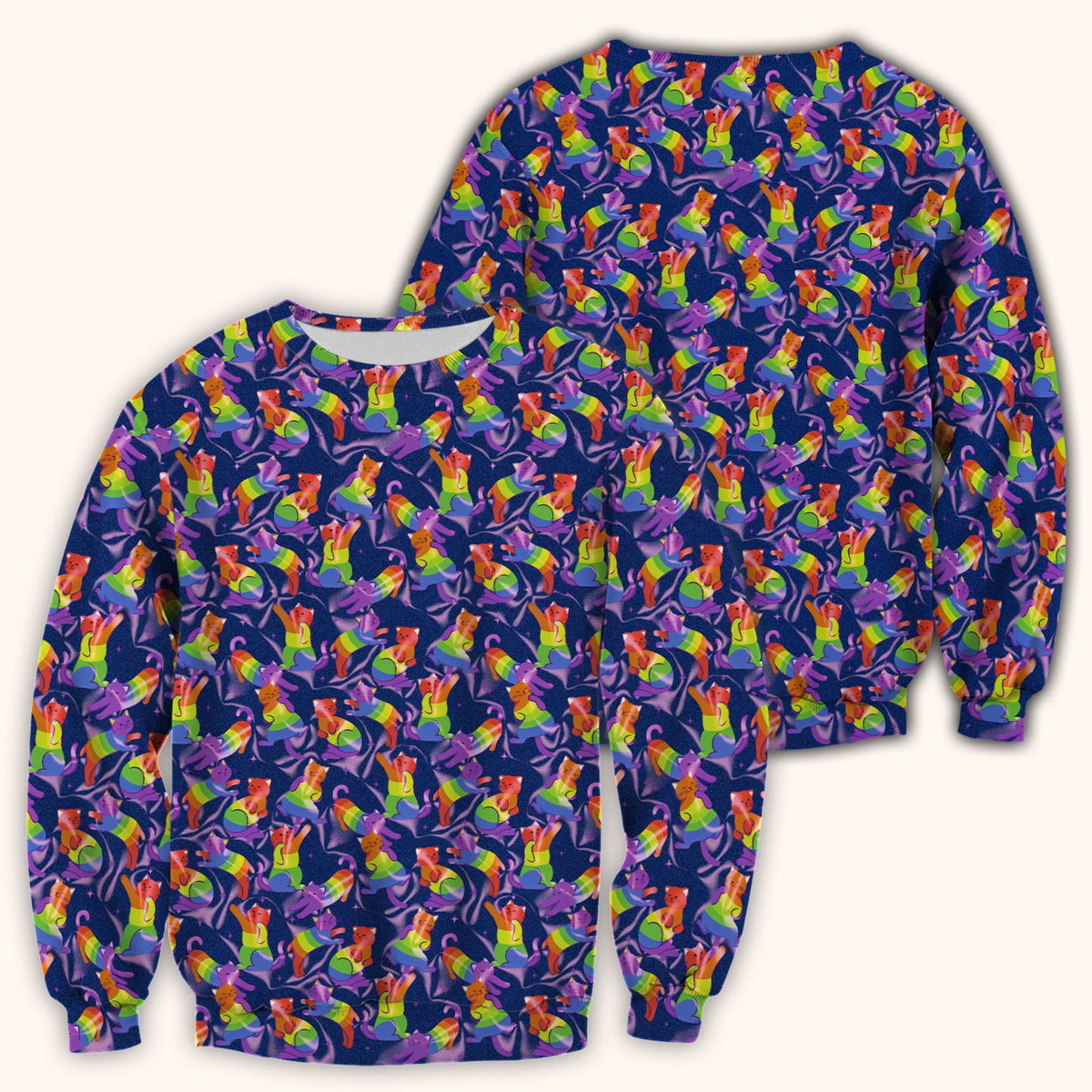 Rainbow Pride Cat Nurse Scrub Top