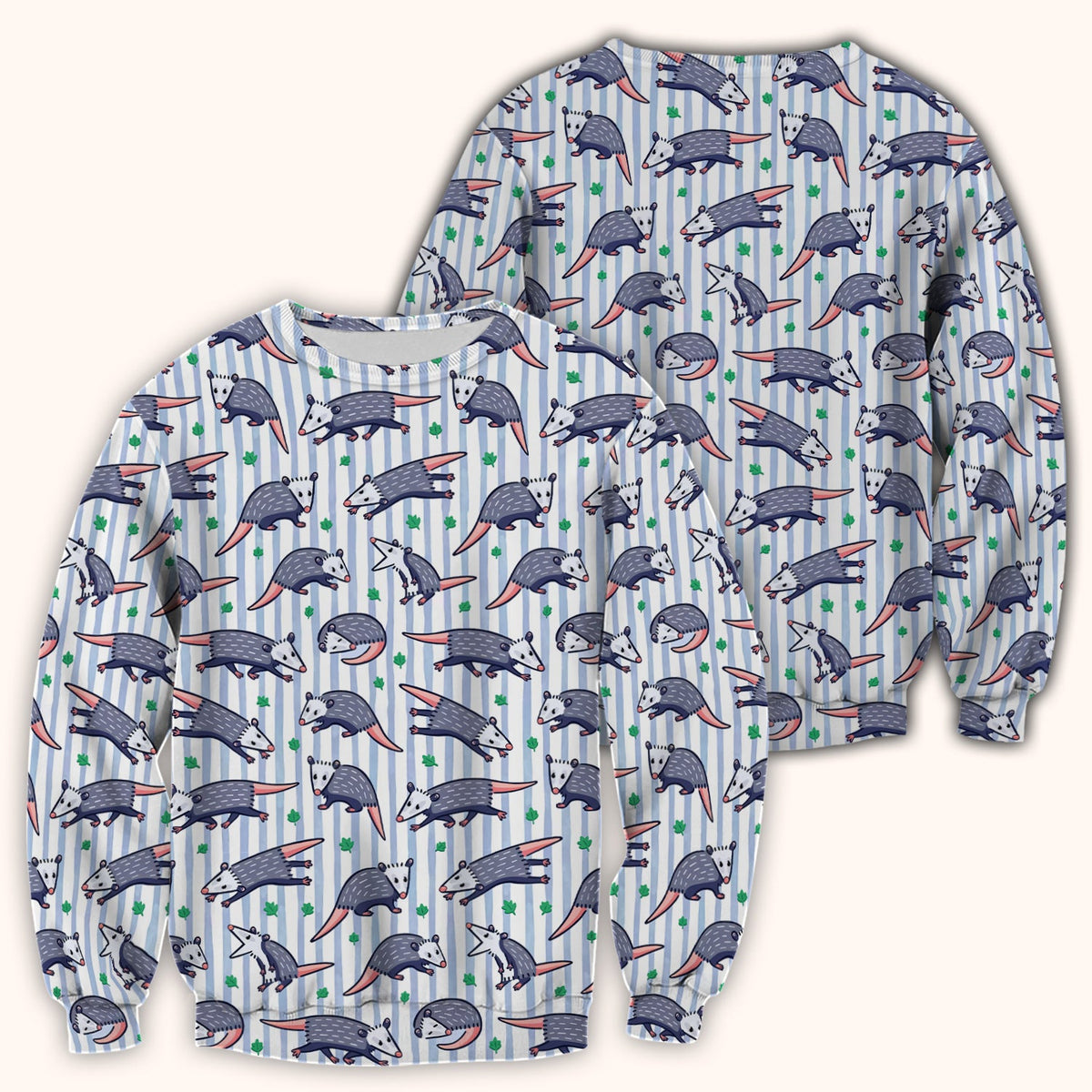 Opossum Blue Stripe Nurse Scrub Top
