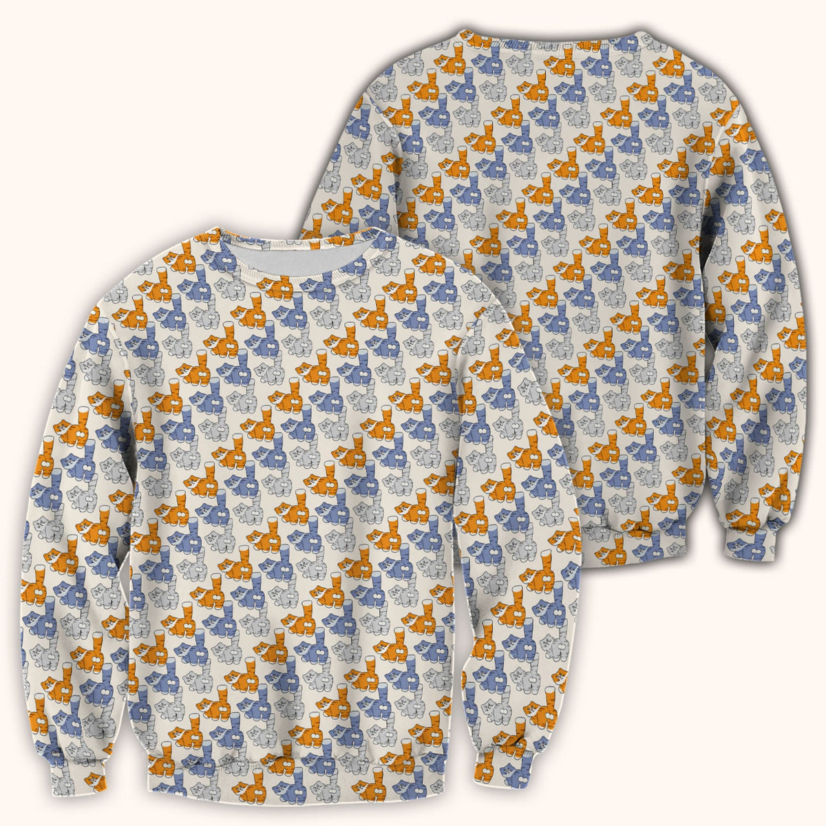 Cartoon Cat Nurse Scrub Top