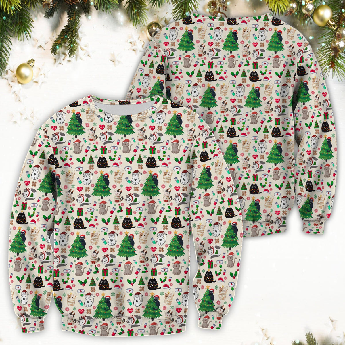 Christmas Pet Nurse Scrub Top
