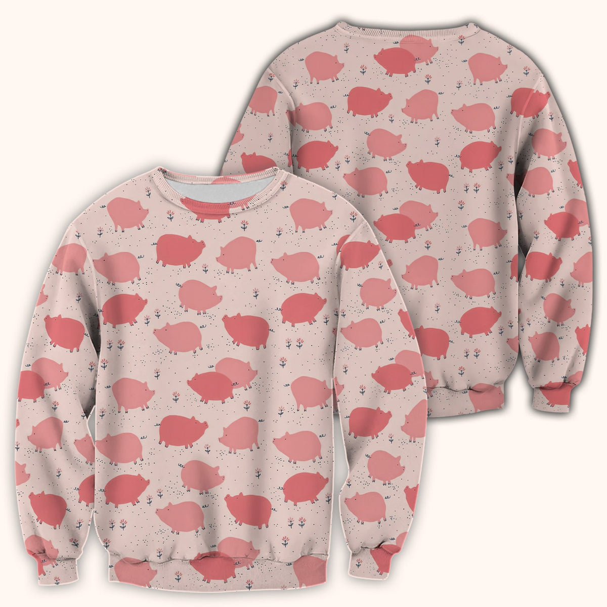 Pink Pig Farm Nurse Scrub Top