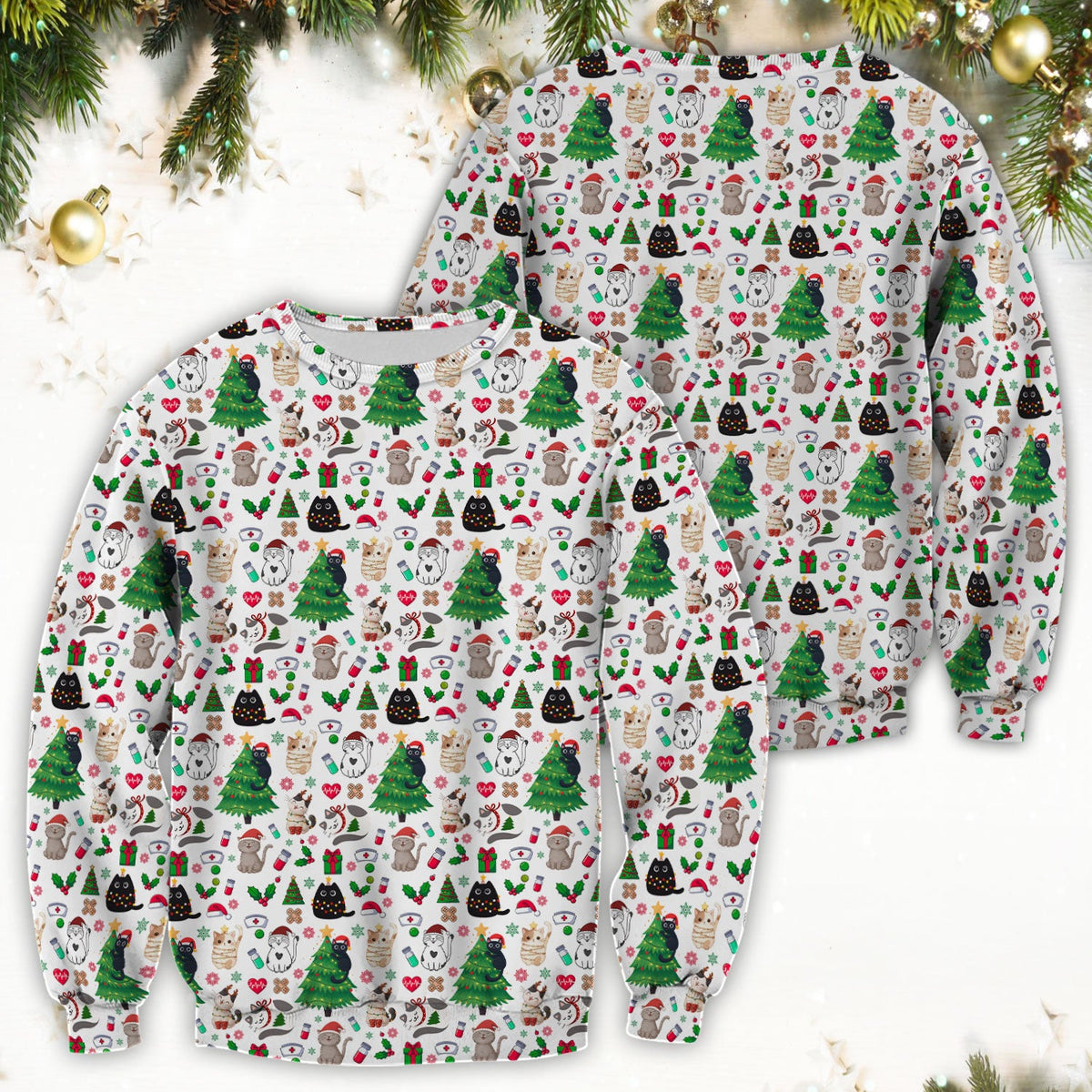Christmas Pet Nurse Scrub Top