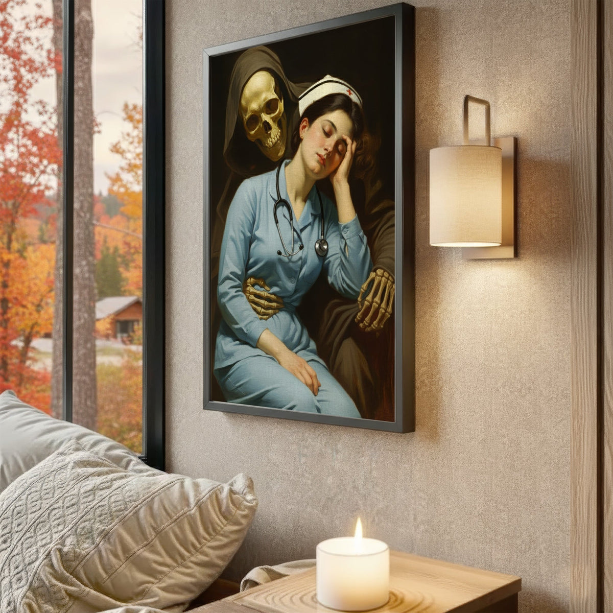Gothic Grim Reaper Nurse Canvas