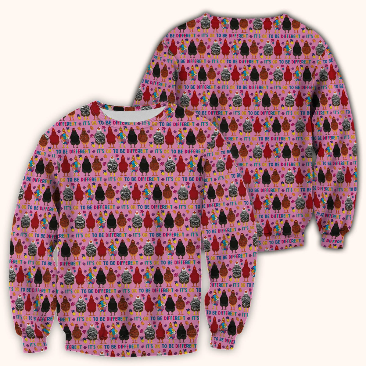 Autism Chicken It's OK To Be Different Nurse Scrub Top