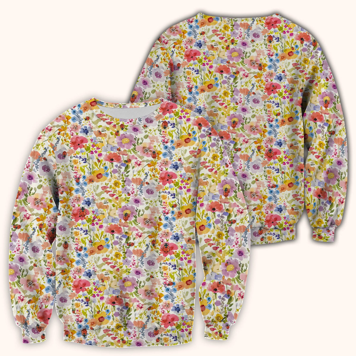 Wildflower Ladybug Garden Nurse Scrub Top