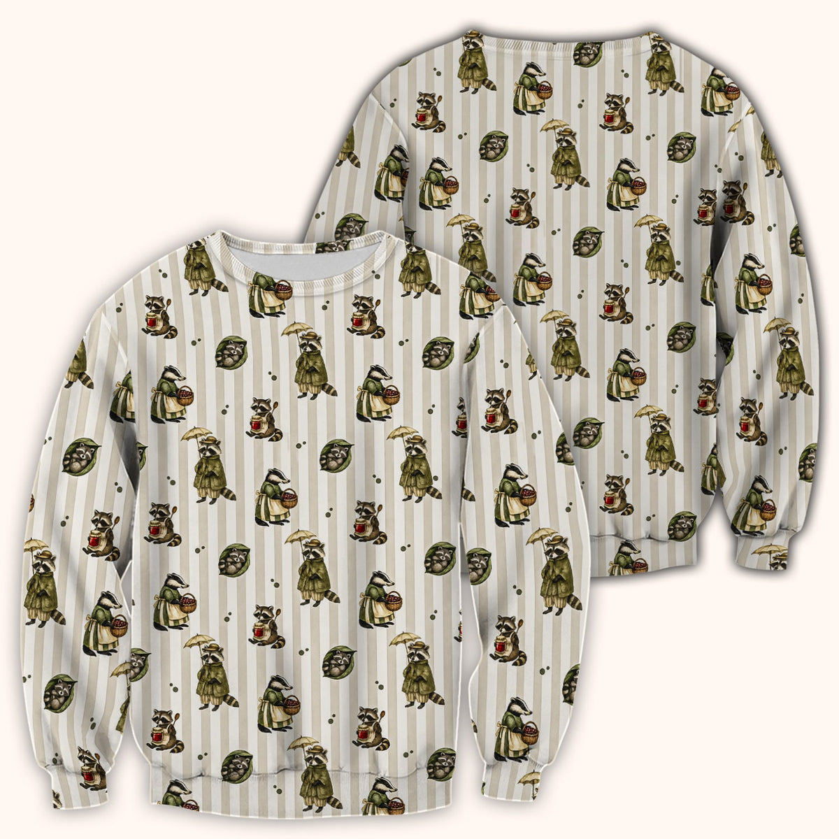 Woodland Raccoon Print Nurse Scrub Top