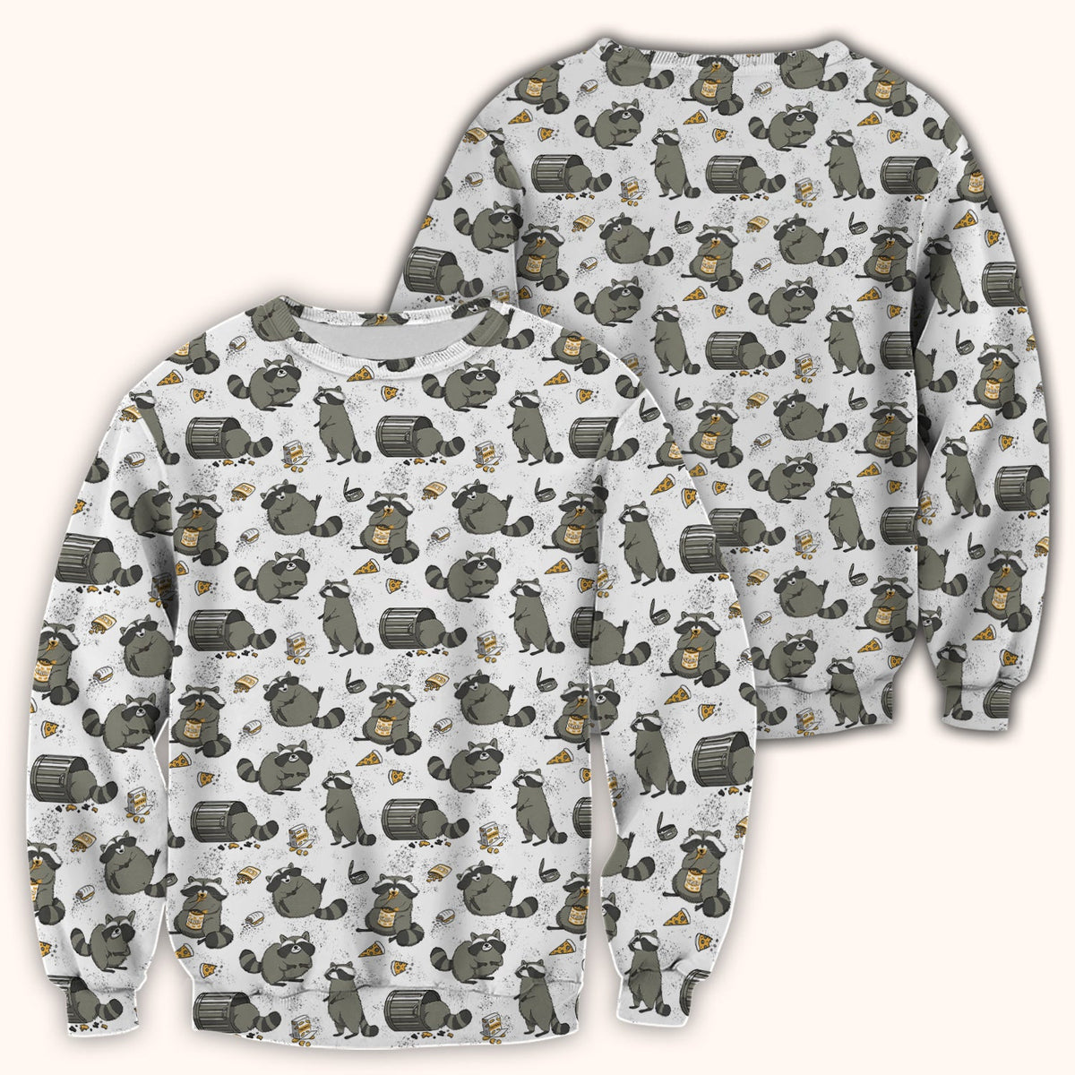 Raccoon Snack Trash Can Nurse Scrub Top