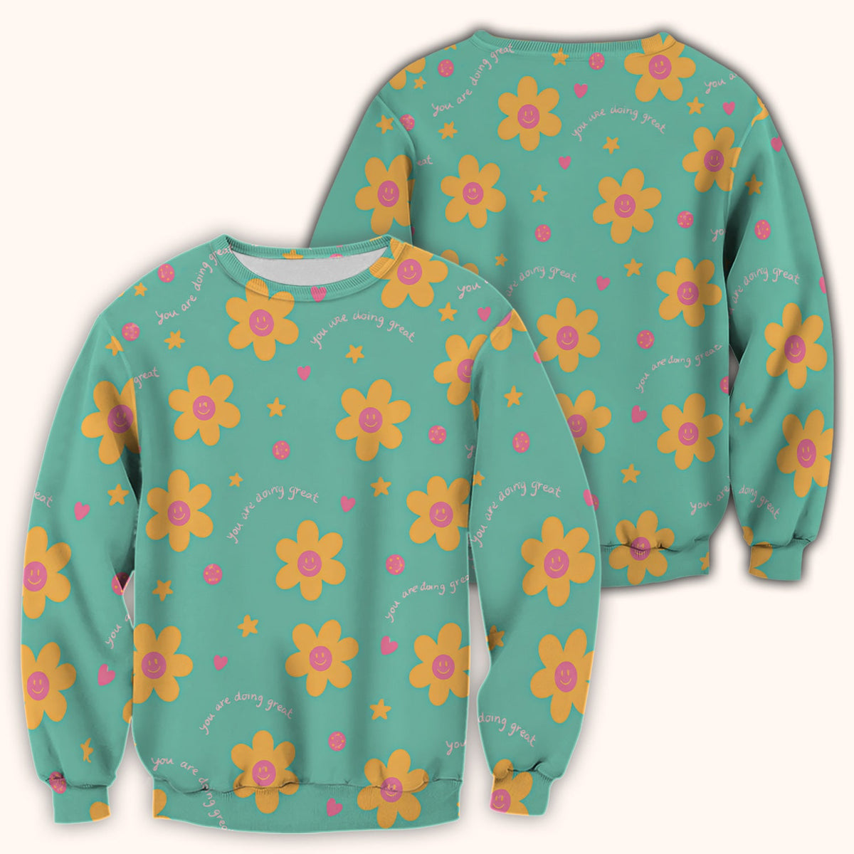 Smiley Flower Nurse Scrub Top
