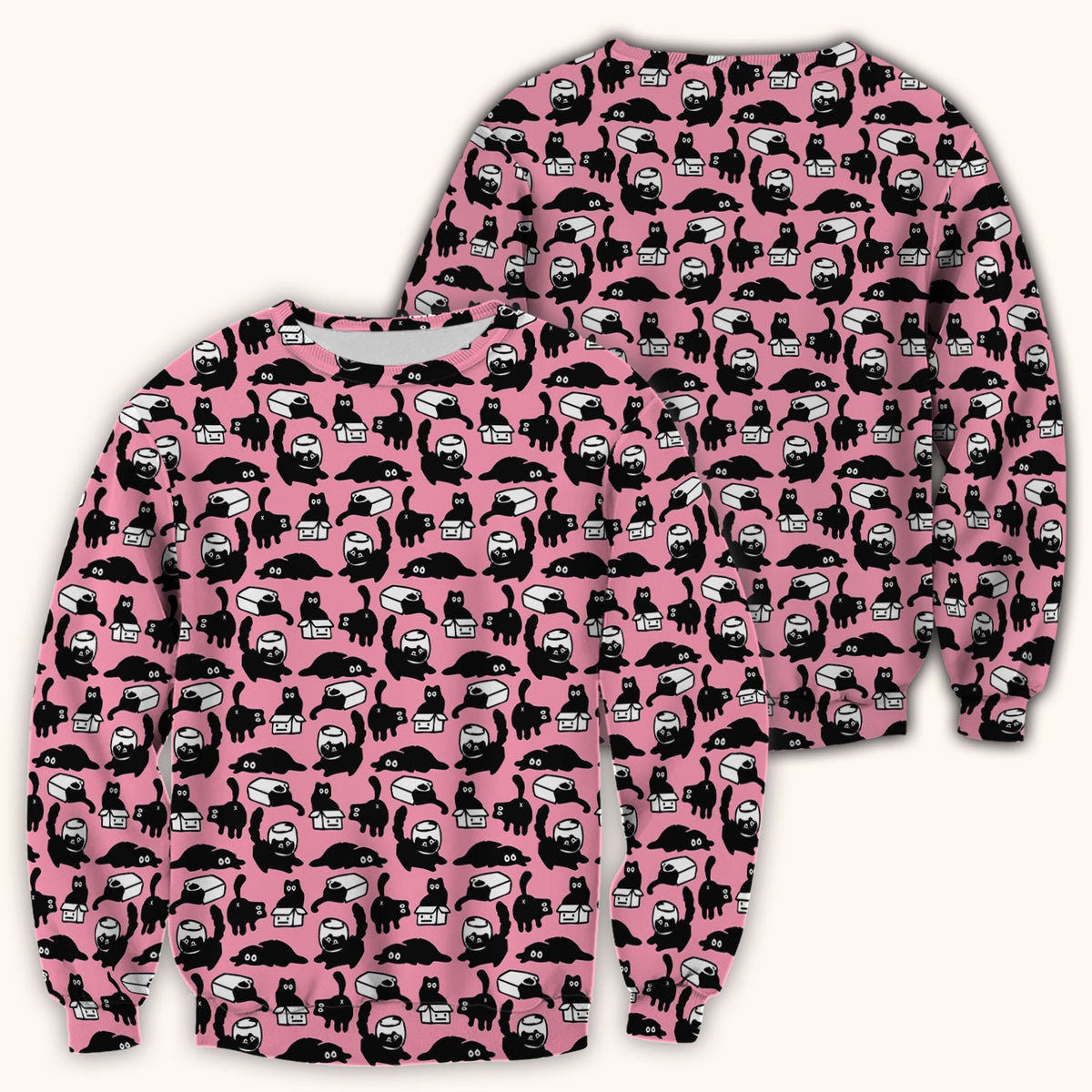 Dark Playful Cat Nurse Scrub Top