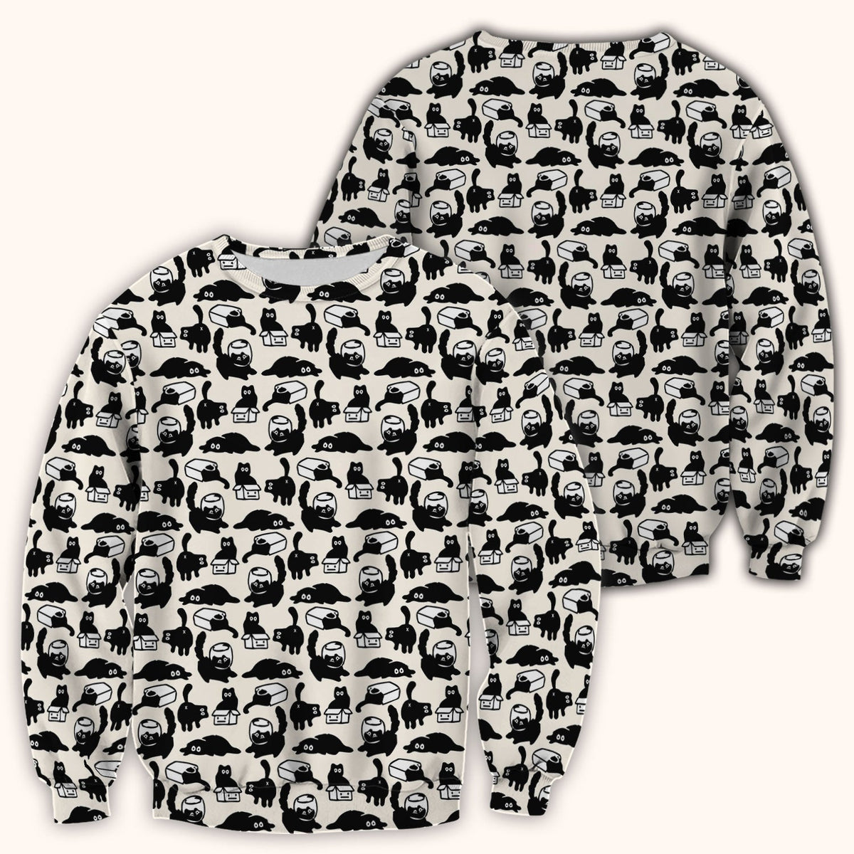 Dark Playful Cat Nurse Scrub Top