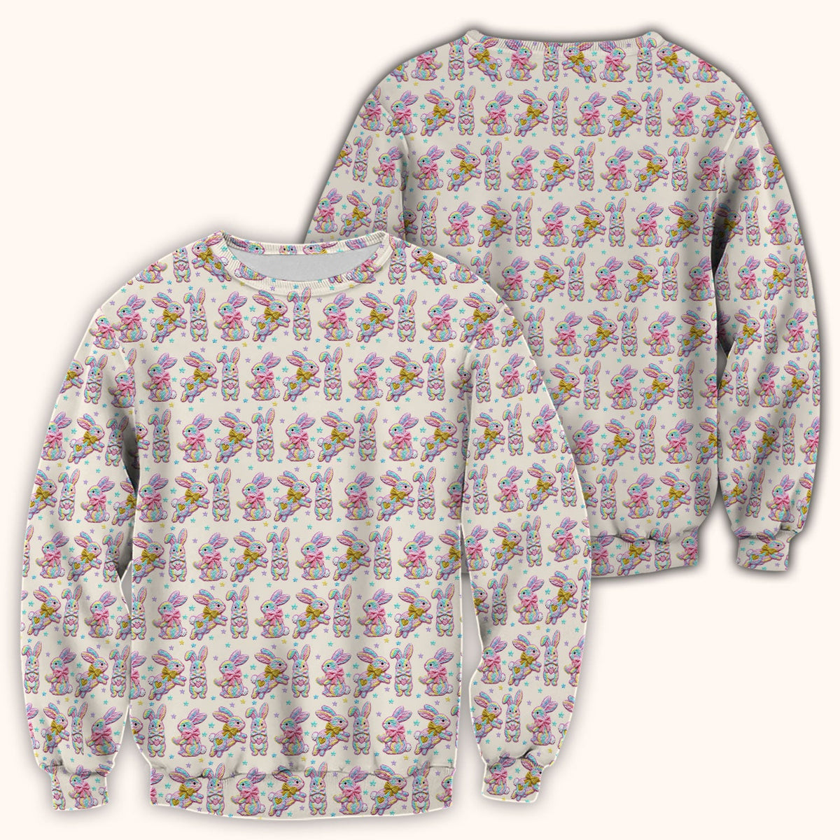 Cartoon Bunny Nurse Scrub Top - Easter Gift