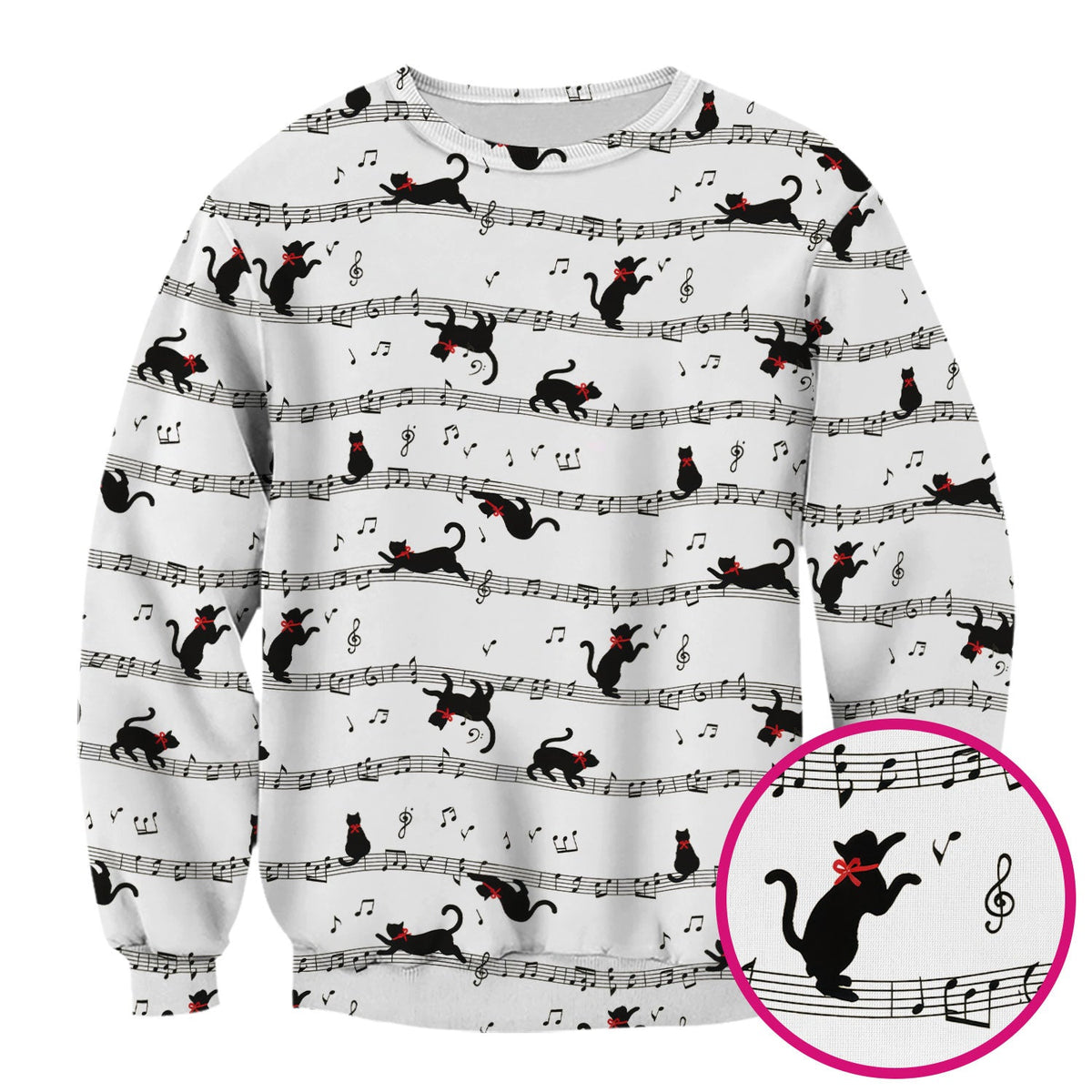Dancing Black Cat Music Nurse Scrub Top