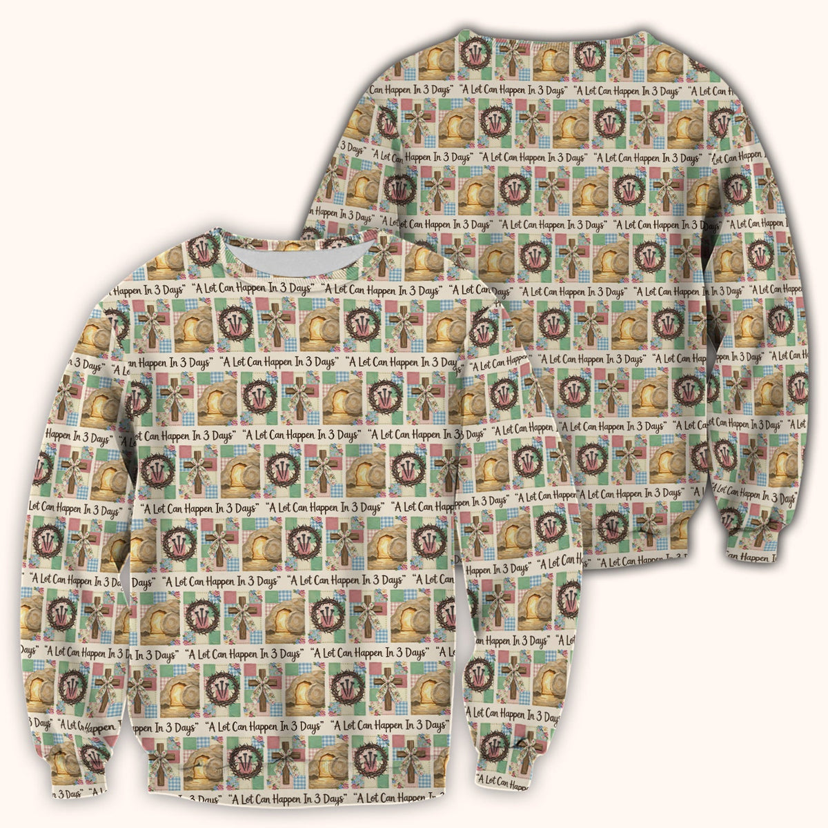 Christian Easter Cross Nurse Scrub Top