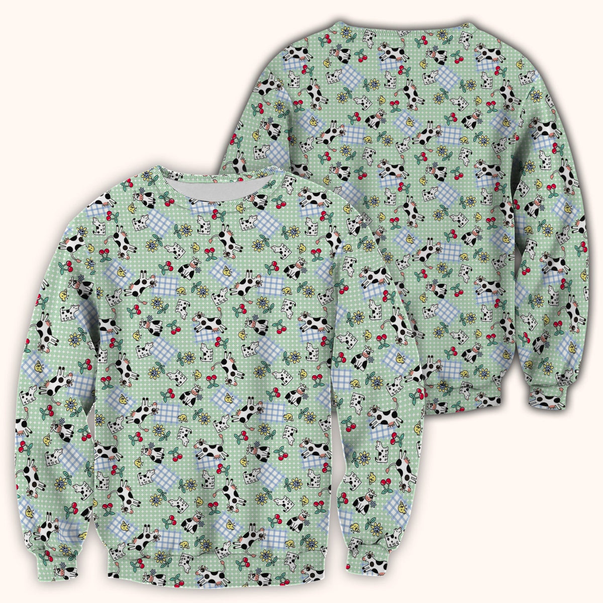 Cow Cherry Farm Garden Nurse Scrub Top