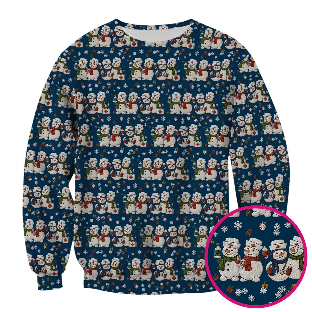 Snowman Nurse Scrub Top - Christmas Gift