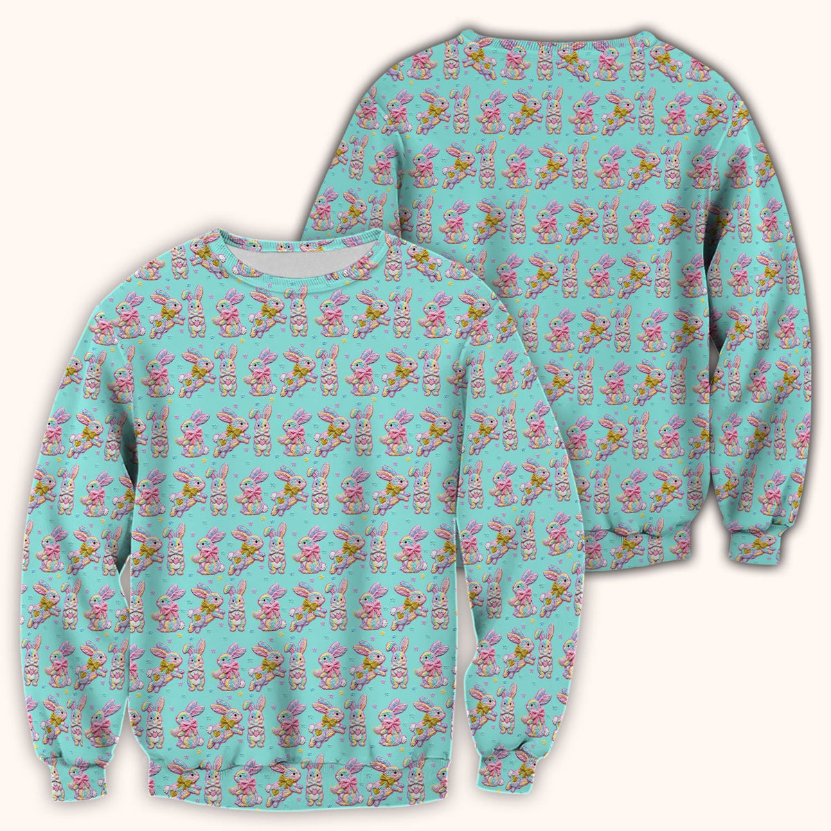 Cartoon Bunny Nurse Scrub Top - Easter Gift