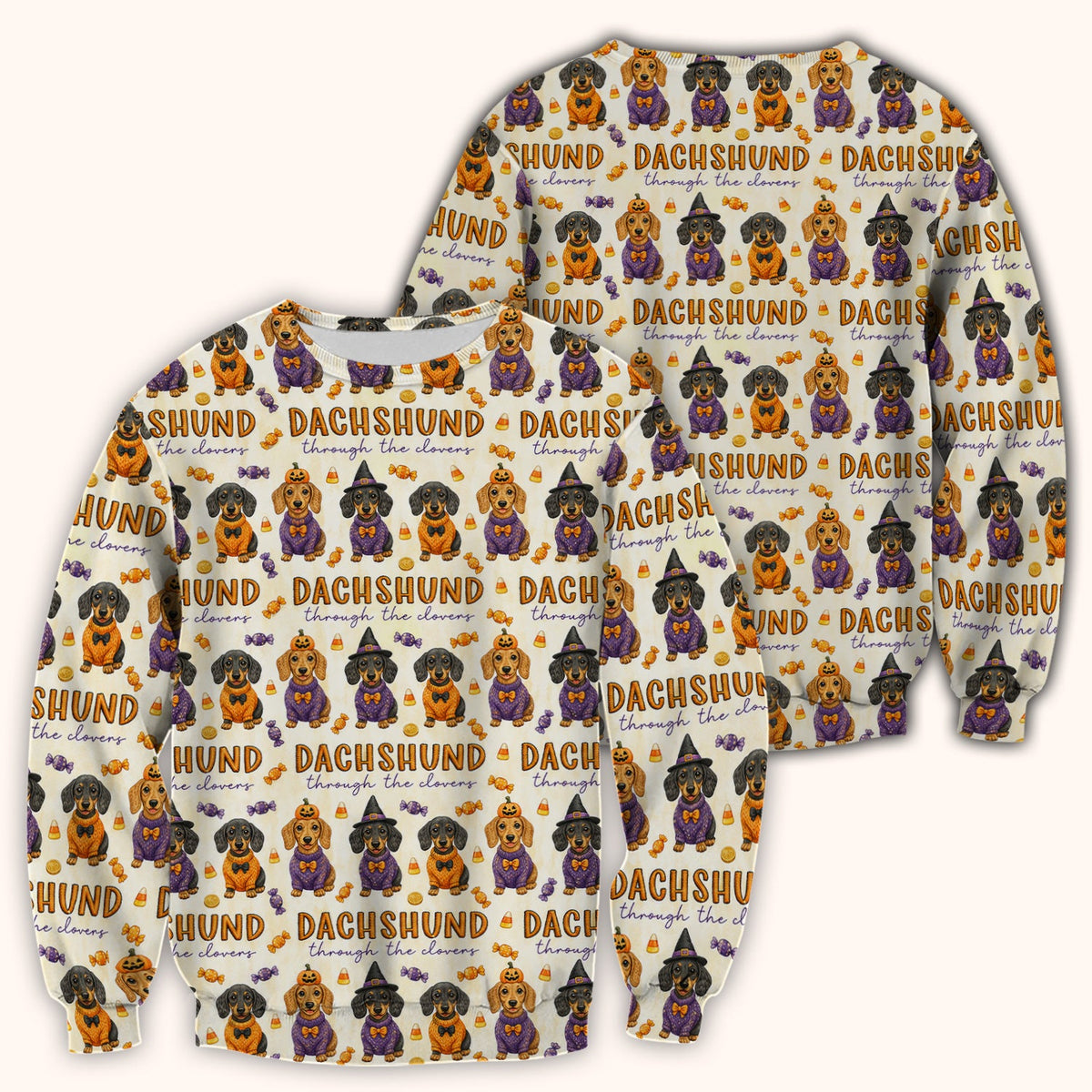 Candy Dachshund Nurse Scrub Top
