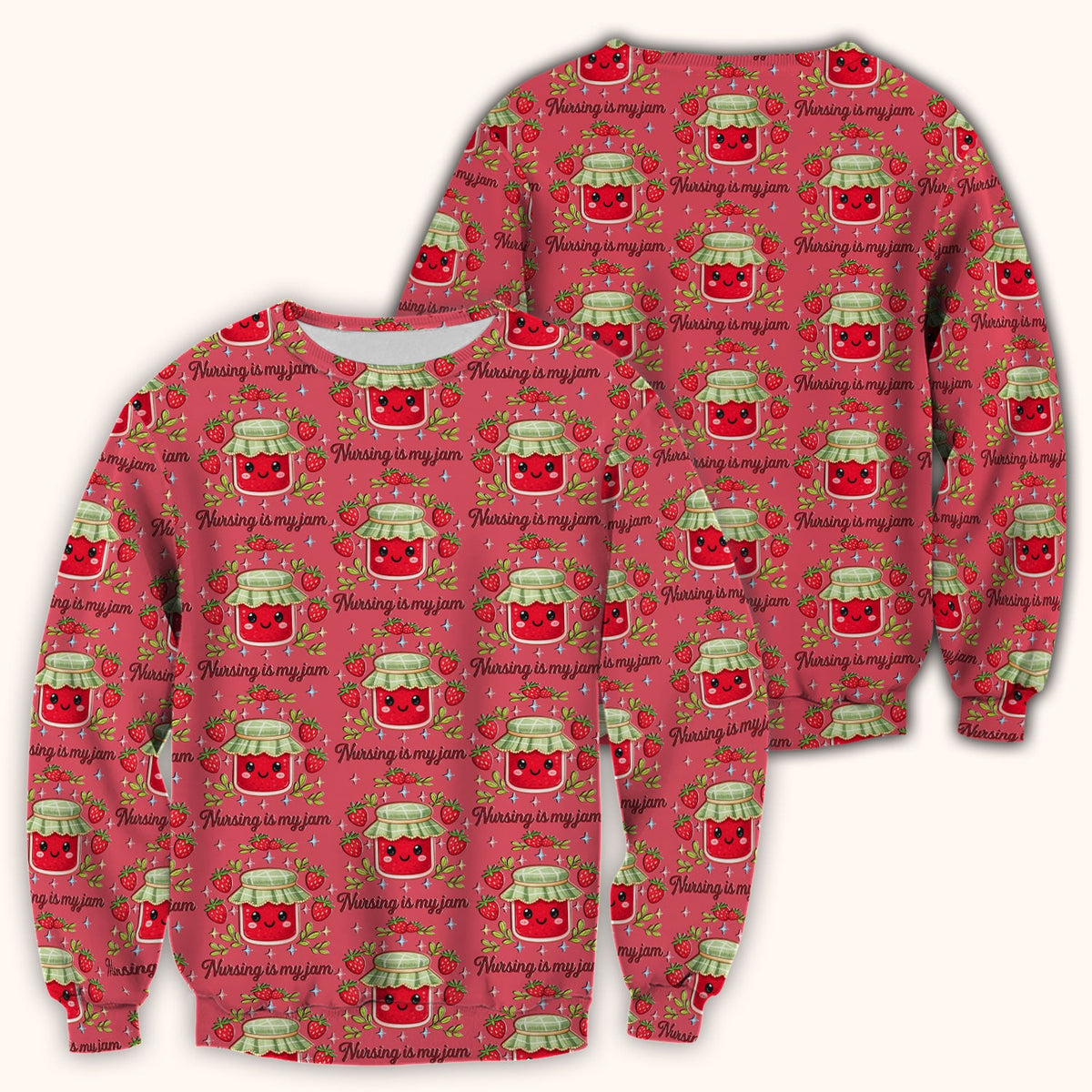 Strawberry Jam Nurse Scrub Top