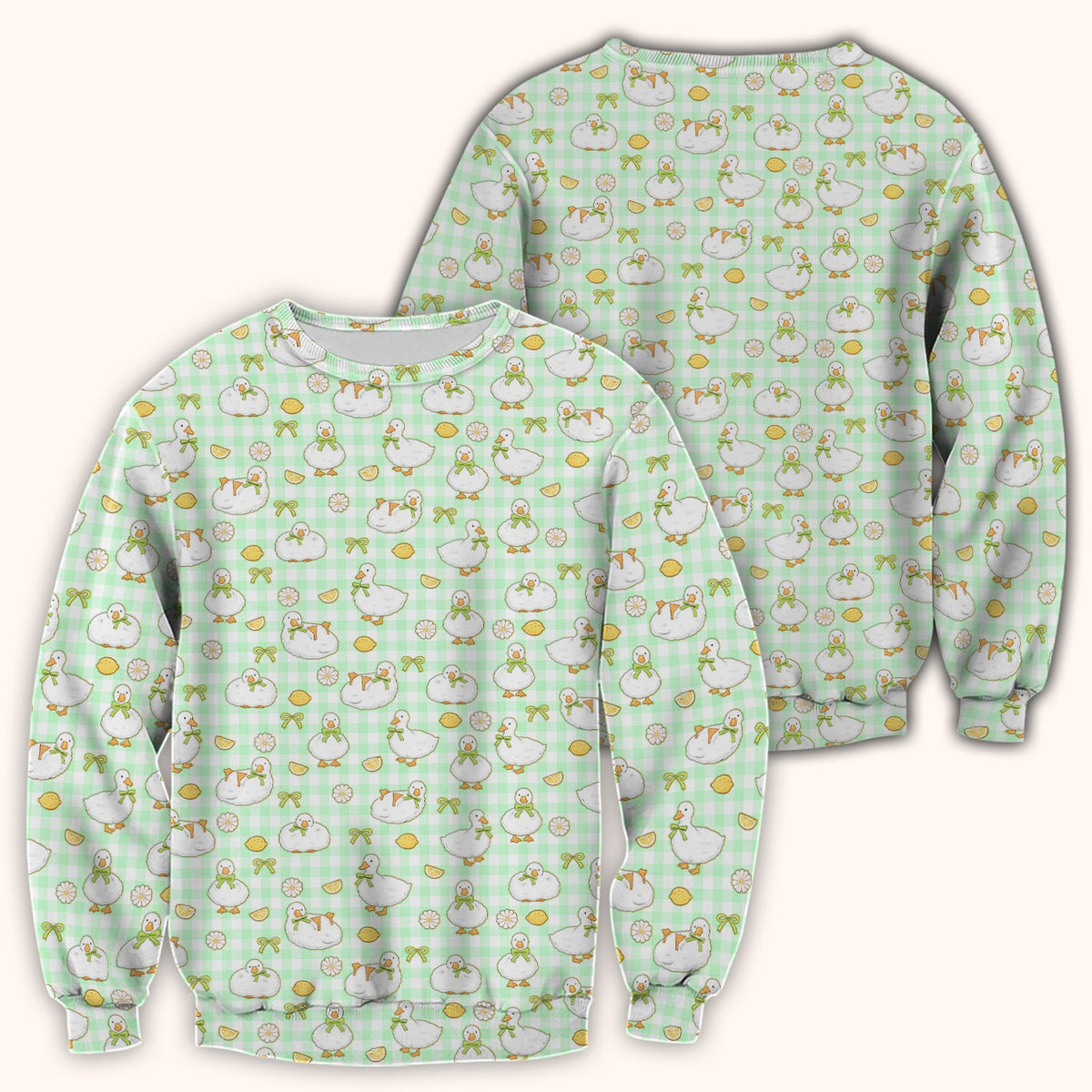 Adorable Ducks Lemon Daisy Nurse Scrub Top
