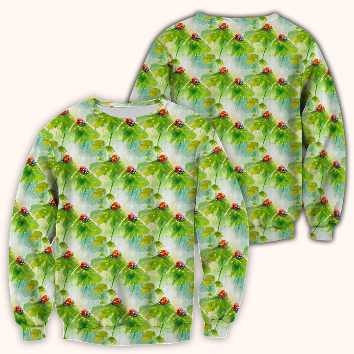 Ladybugs On Rainy Leaves Nurse Scrub Top