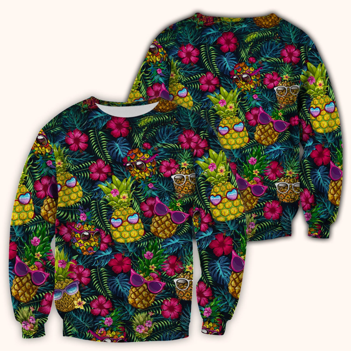 Tropical Pineapple Sunglasses Nurse Scrub Top