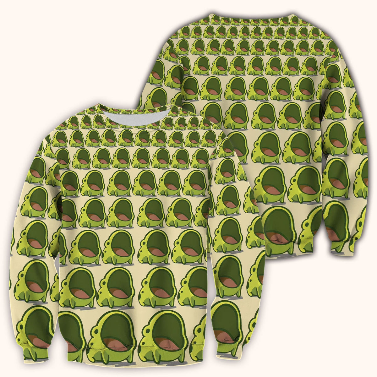 Green Frog Cartoon Nurse Scrub Top