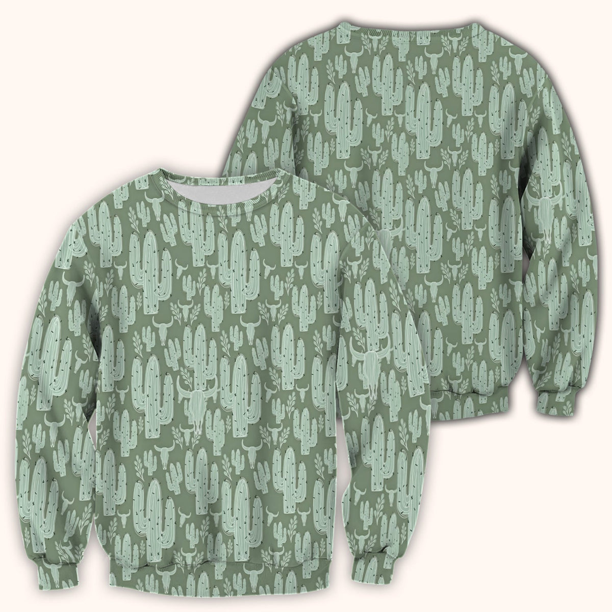 Desert Cactus Skull Nurse Scrub Top
