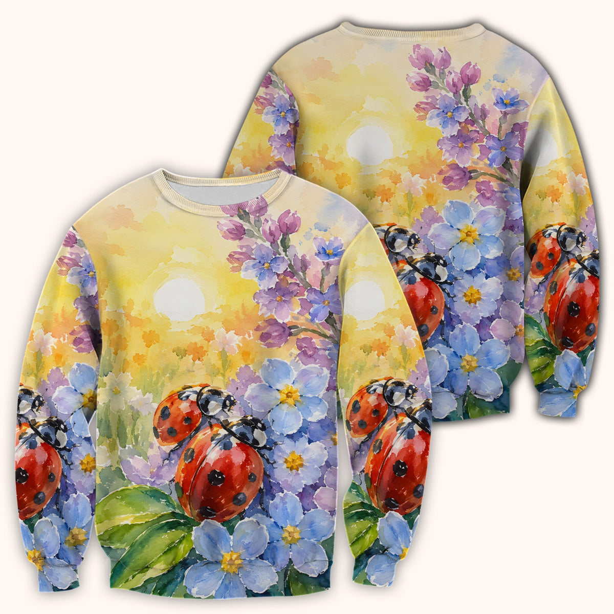 Ladybug Spring Flower Garden Nurse Scrub Top