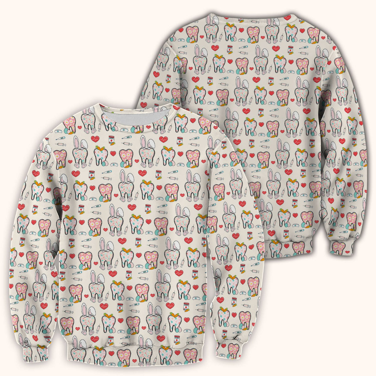 Easter Bunny Dentist Nurse Scrub Top