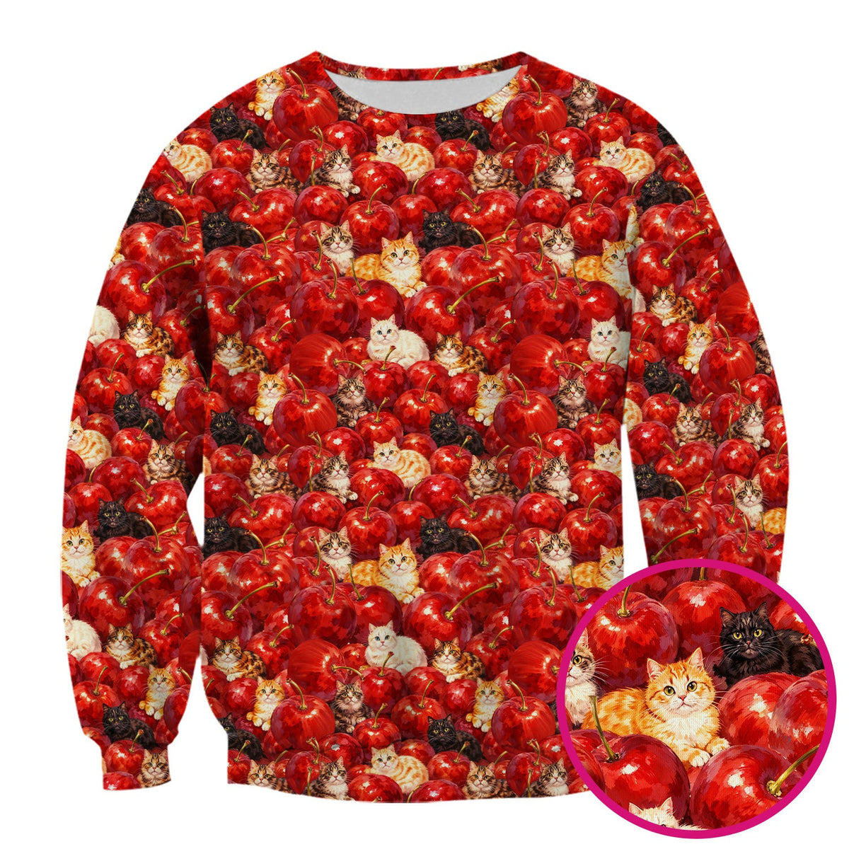 Cat Cherry Nurse Scrub Top