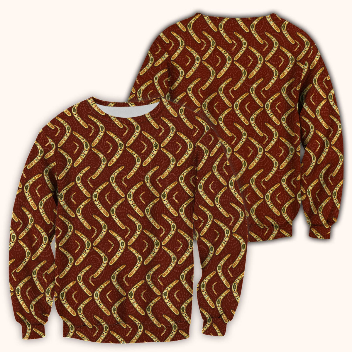 Aboriginal Boomerang Nurse Scrub Top