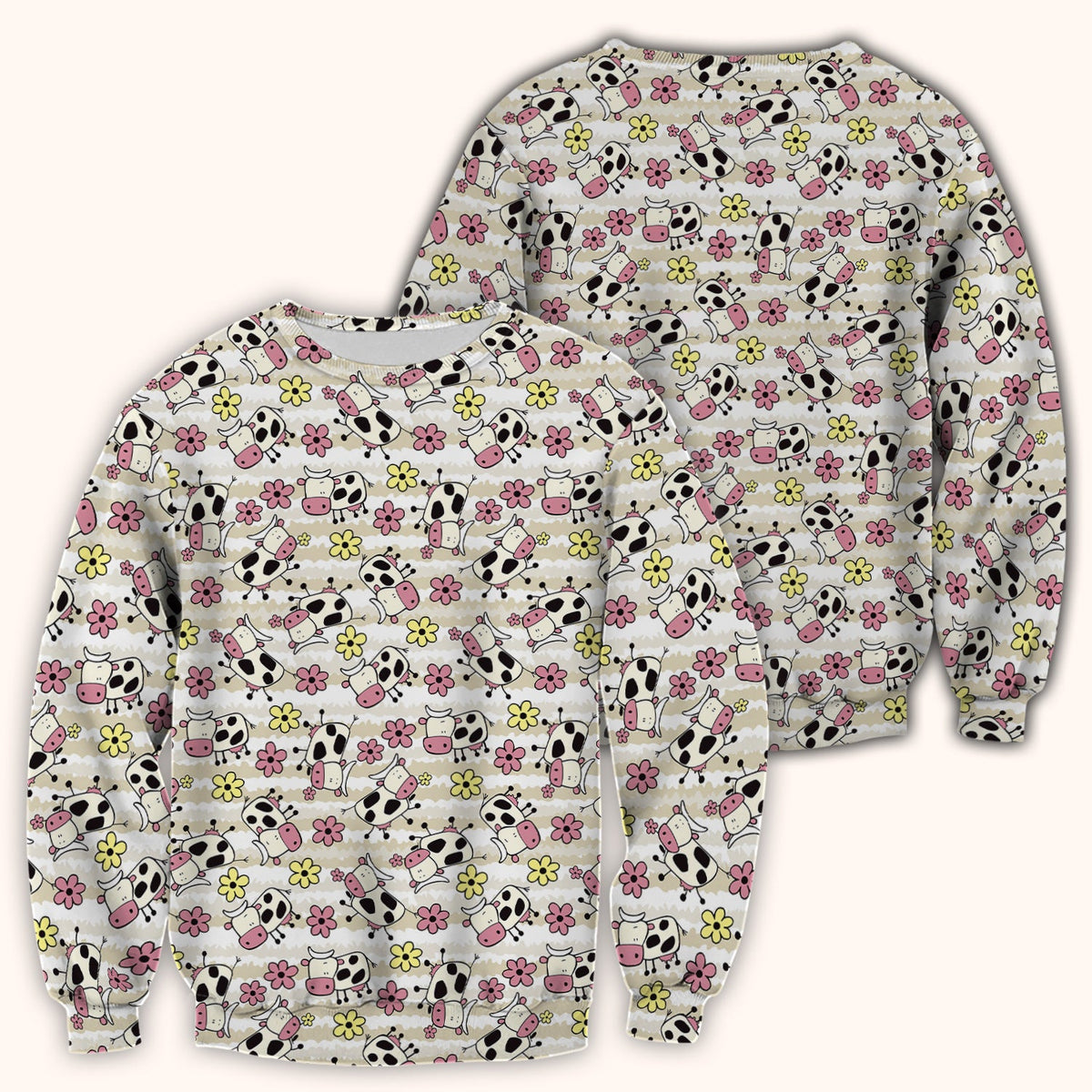 Cow Flower Meadow Nurse Scrub Top