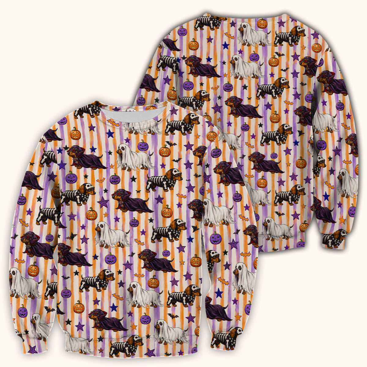 Dachshund Stripe Nurse Scrub Top - Halloween Gift