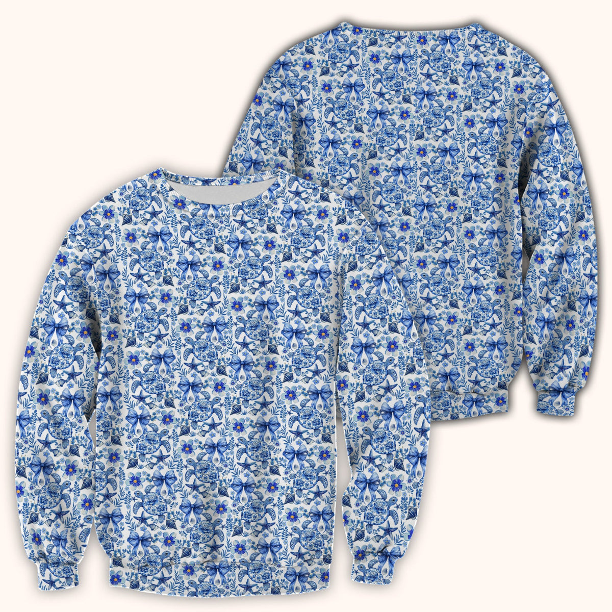 Coastal Turtle Bow Nurse Scrub Top