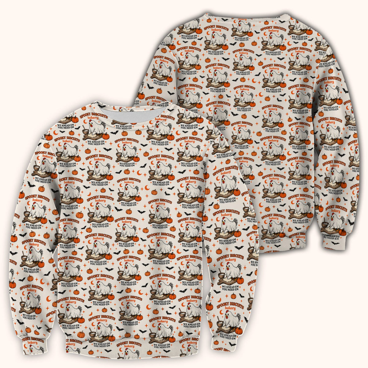 Spooky Biscuits Chicken Nurse Scrub Top - Halloween Gift