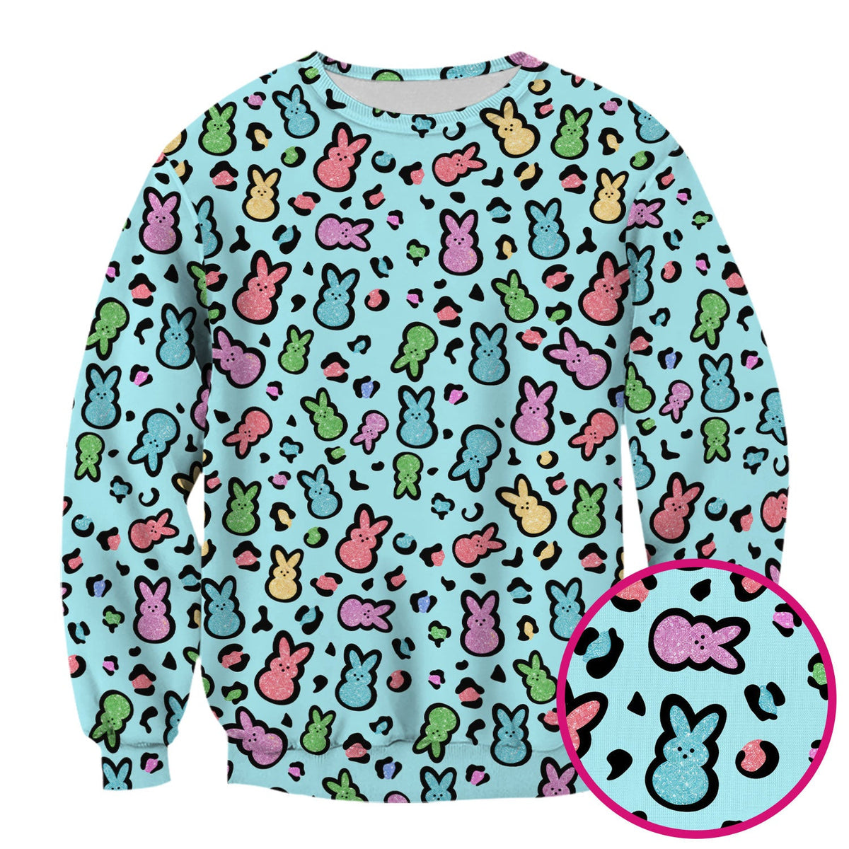 Pastel Bunny Nurse Scrub Top
