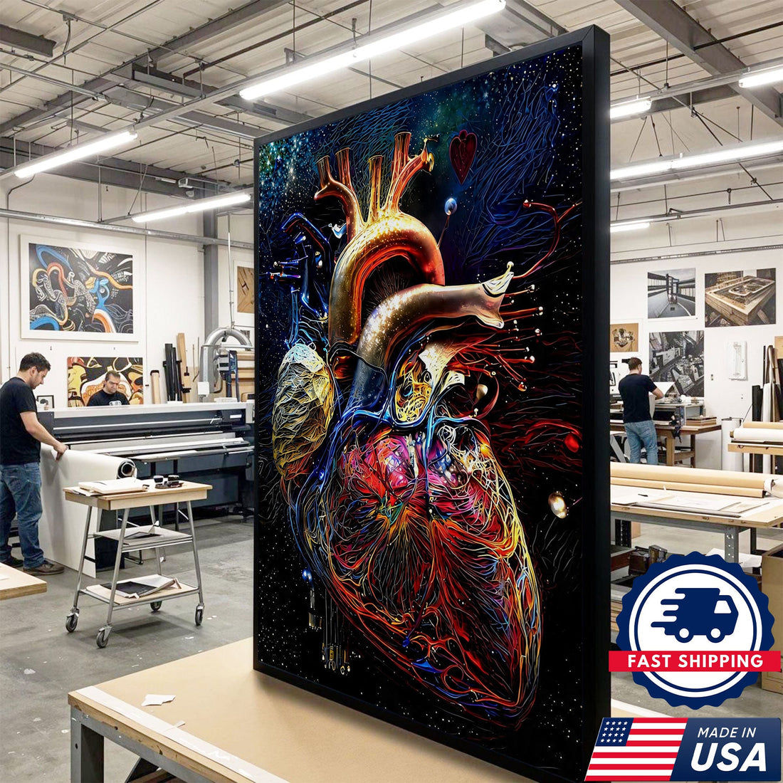 Human Heart Anatomy ICU Nurse Canvas
