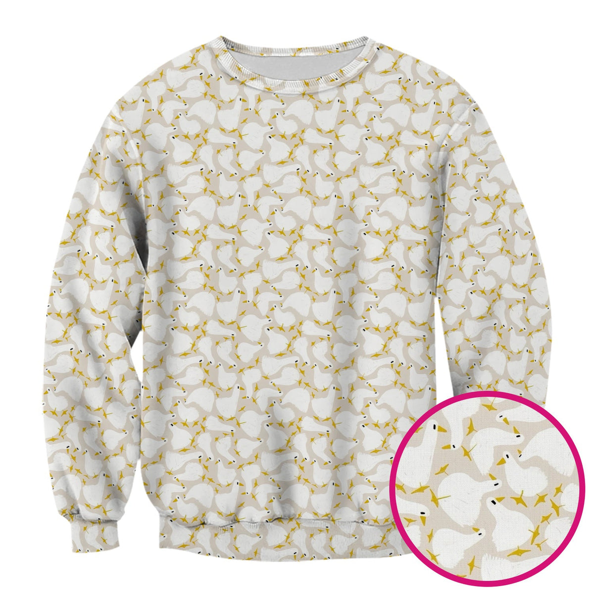White Goose Yellow Star Nurse Scrub Top